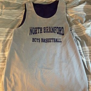 White/Purple reversible basketball jersey